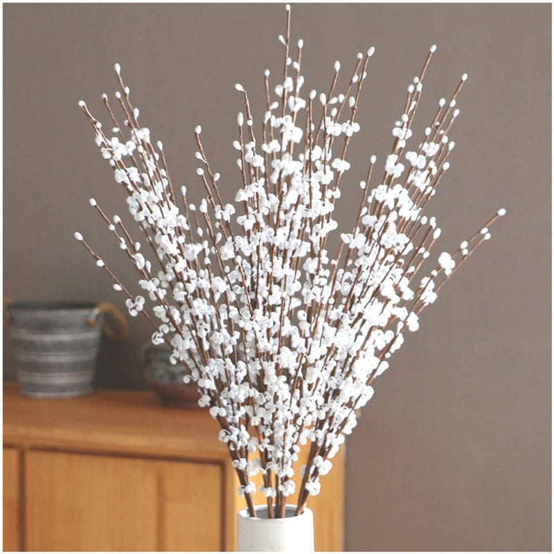 NatureMan 279 Long 5Pcs Stem Artificial Jasmine Flowers Tall Fake Flower Bouquet Faux Jasmine for Hotel Home Office Kitchen Bedroom Wedding Party DIY Decor white