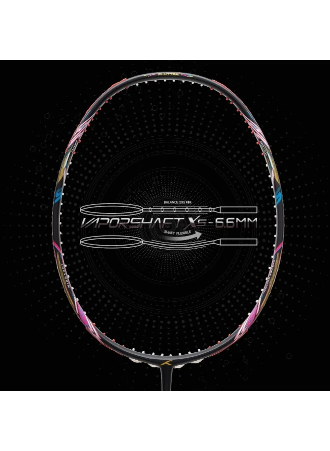 HUNDRED Flutter S Ctrl Carbon Fibre Unstrung Badminton Racket With Full Racket Cover For Intermediate Players (80G, Maximum String Tension - 32Lbs)