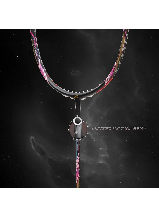 HUNDRED Flutter S Ctrl Carbon Fibre Unstrung Badminton Racket With Full Racket Cover For Intermediate Players (80G, Maximum String Tension - 32Lbs)