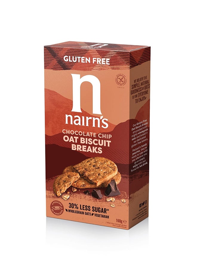 Nairn's Gluten Free Chocolate Chip Oat Biscuits 160g  - Image 1