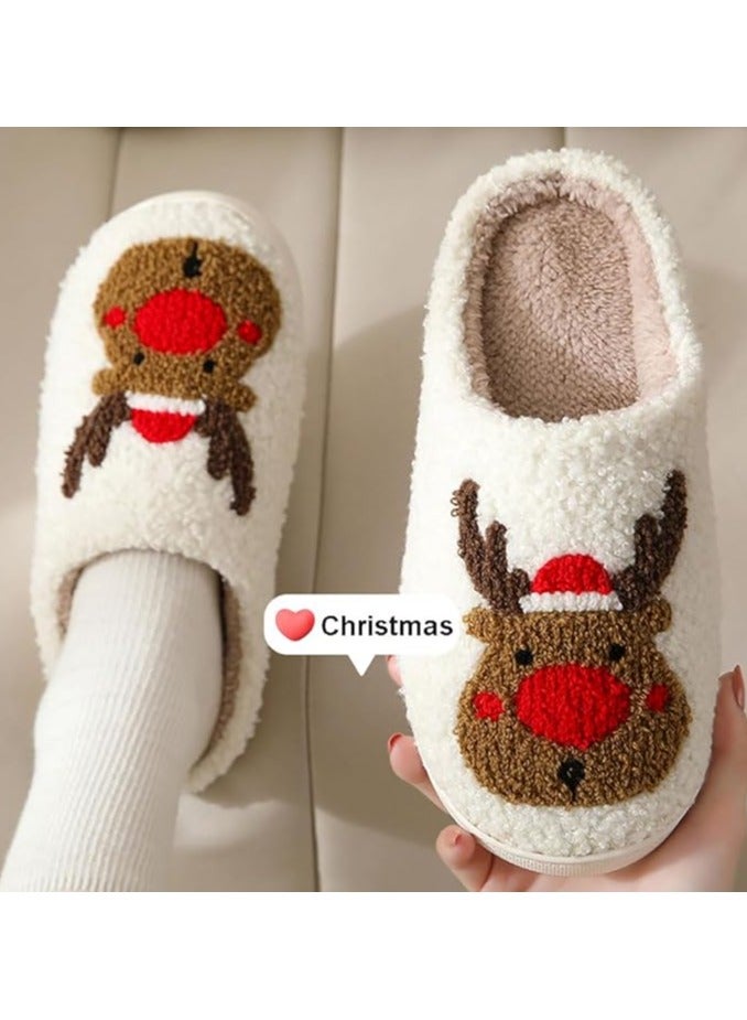 Ginger Christmas Reindeer Plush Slippers - Image 2