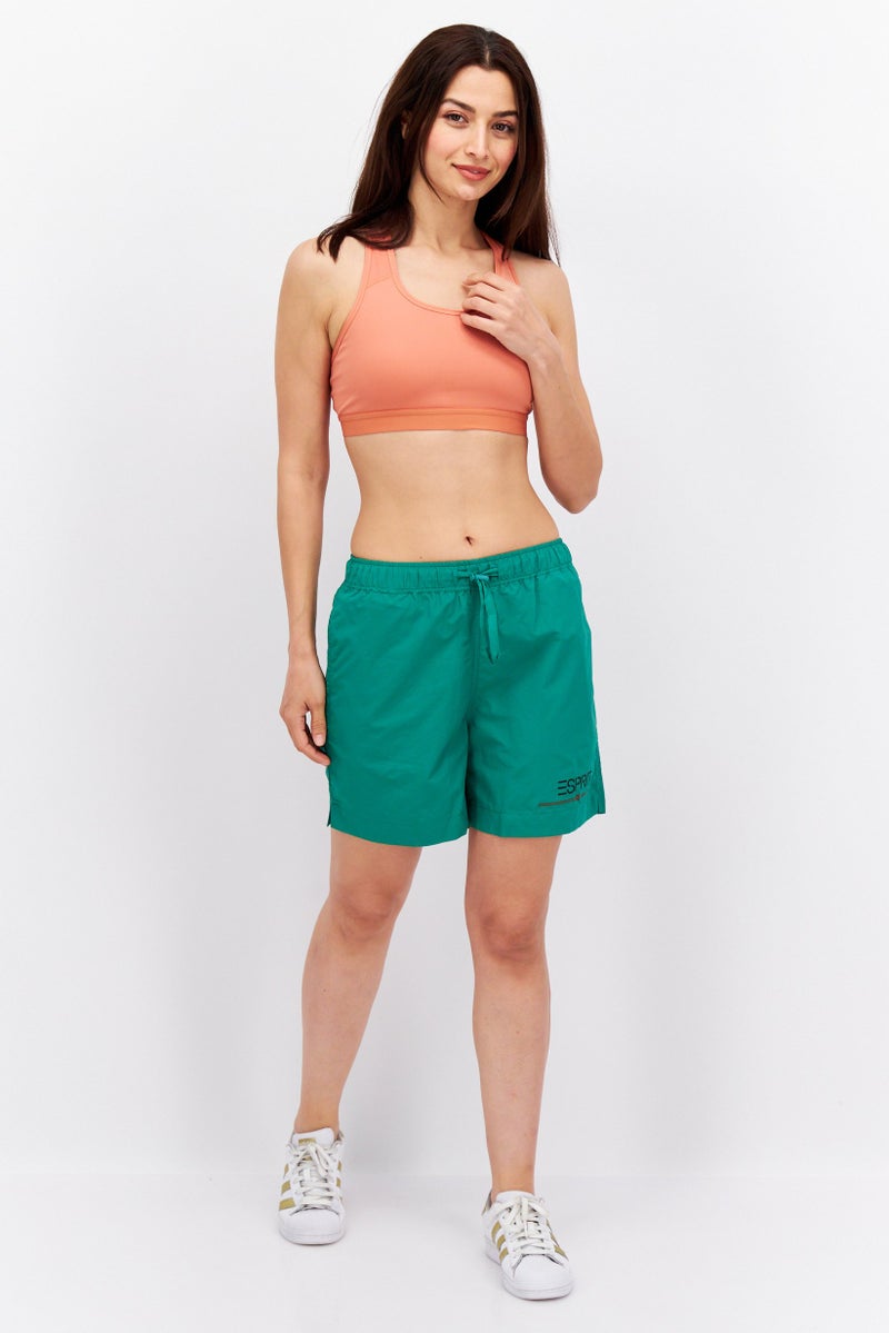 ESPRIT Women Brand Logo Basic Shorts, Green - Image 2