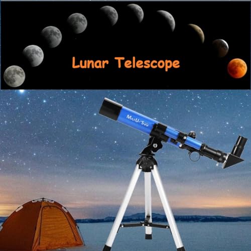 MaxUSee تلسكوب ماكسيوسي للأطفال 400x40 مم مع حامل وهدف، تلسكوب محمول للأطفال والمبتدئين، تلسكوب سفر مع 3 عدسات تكبير ومرآة قمرية - Image 4
