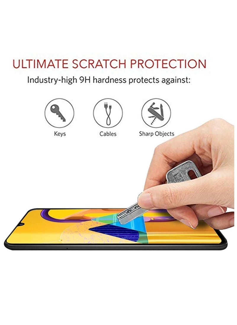 vesus Screen Guard for Samsung Galaxy M30s / M30 / M31 / M21 / A30 / A30s / A50 / A50s Tempered Glass Screen Protector Full Glue Edge-to-Edge Gorilla Screen Protector - Black - Image 3