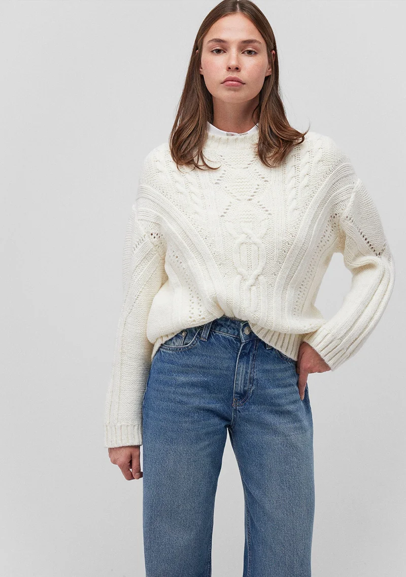 MAVI CREW NECK SWEATER Antique White