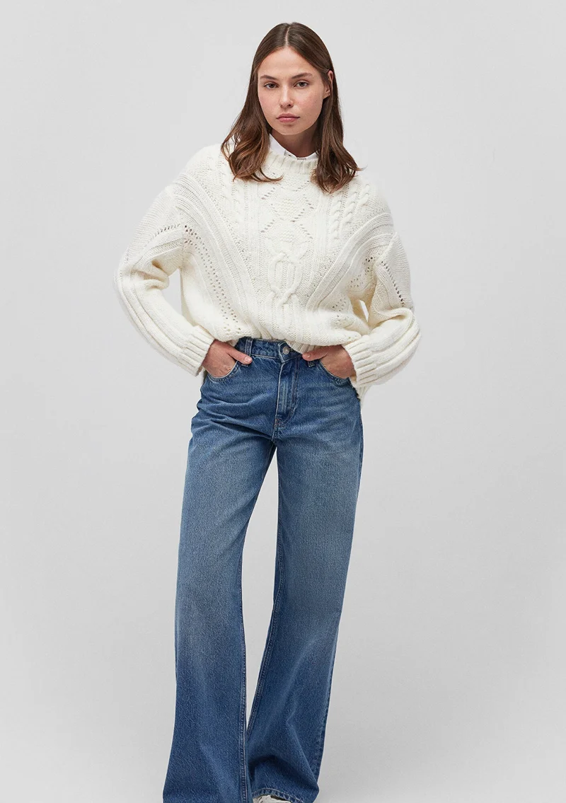 MAVI CREW NECK SWEATER Antique White