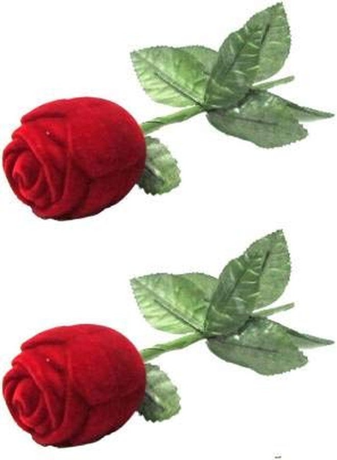 SNA COMBO Rose Flower Ring Box, Girls & Loved Ones Gift, Engagement, Weddings, Birthday, vanity box Vanity Box (Red) - Image 1