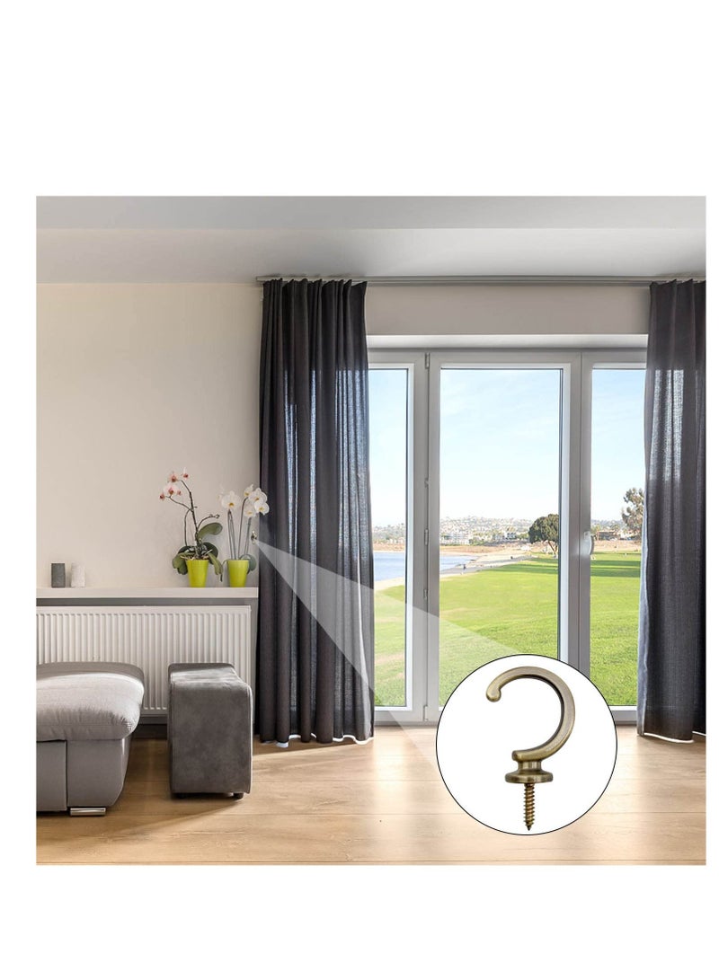 Loquat Tie Back Hooks for Curtains, Brass Curtain Tieback Hooks, Curtain Hooks for Tie Backs, with Expansion Tube, for Window Shower Curtain, Cabinets - Image 4