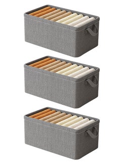 Magic Park 3 Pieces Foldable Closet Storage Organizer Closet Storage Bin with Carrying Handles Washable Closet Storage Box for Clothes Wardrobe Home Bedroom  - Image 1