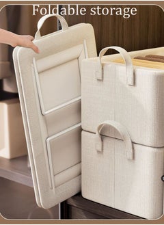 Magic Park 3 Pieces Foldable Closet Storage Organizer Closet Storage Bin with Carrying Handles Washable Closet Storage Box for Clothes Wardrobe Home Bedroom  - Image 4