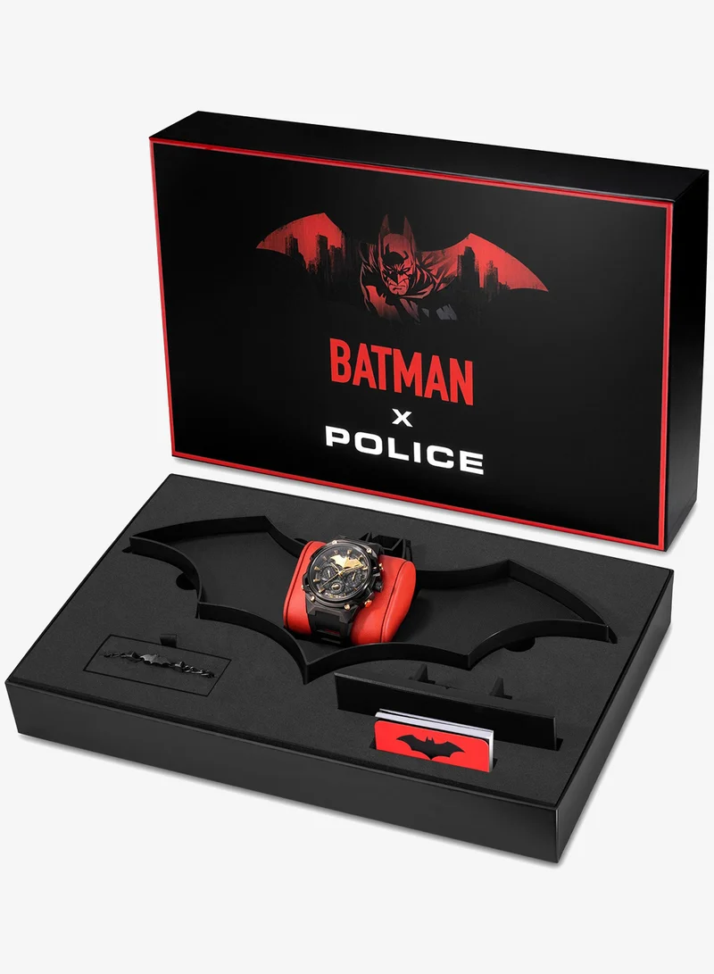 Police Black Men's Crusader Black Dial Silicone Strap Multifunction Watch Set for Men, 46mm for Men | Best Price UAE