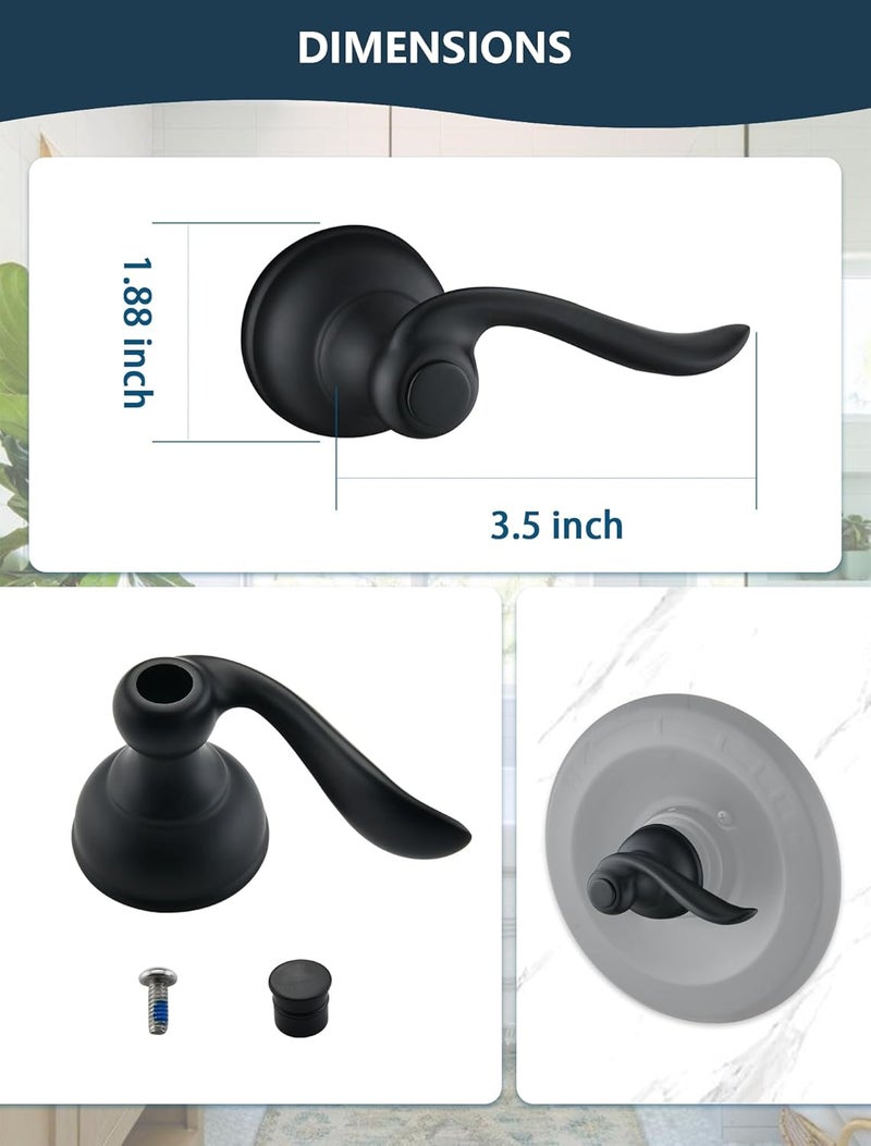 DLymtrx Shower Handle Replacement, Compatible for Delta 13/14 Series Tub Faucet BT14096, Matte Black Single Metal Lever Handle - Image 5