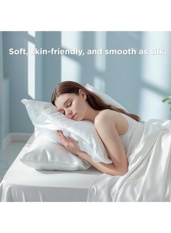 Bedsure Bedsure King Size Pillow Cases Set of 2, Rayon Derived from Bamboo White Pillowcase, Cooling Pillow Cases for Hot Sleepers, Soft & Breathable Pillow Covers with Envelope Closure, Gifts, 20x36 Inches  - Image 3
