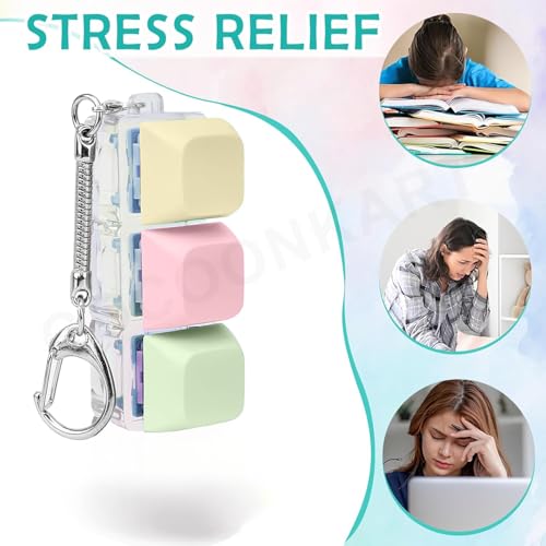 Cocoonkart 3 in 1 Keyboard Fidget Toy for Adults Keyboard Clicker with LED Light Fidget Stress Relief Sensory Toy (Colorful) - Image 4