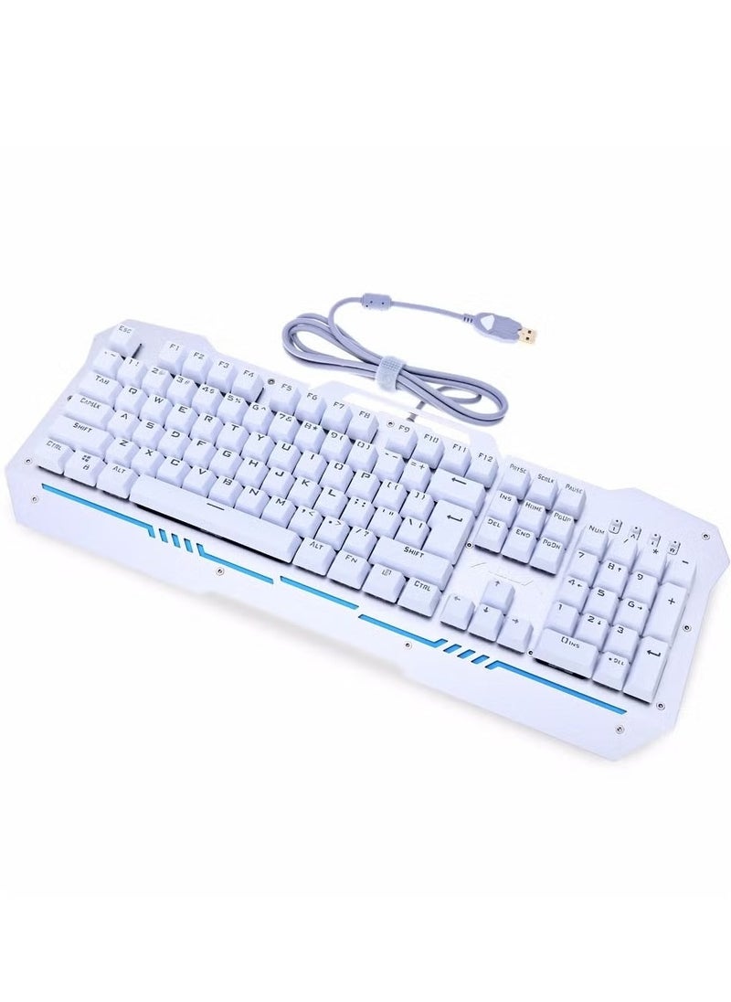 Generic - Professional Mechanical Gaming Keyboard AULA, Scratch-Resistant Metal Design, RGB Backlit Keys, Lasting up to 60 million keystrokes- USB Connection-white - Image 1