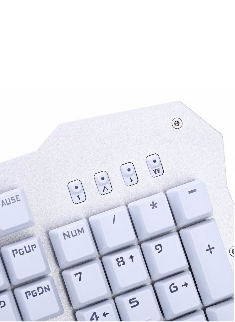 Generic - Professional Mechanical Gaming Keyboard AULA, Scratch-Resistant Metal Design, RGB Backlit Keys, Lasting up to 60 million keystrokes- USB Connection-white - Image 1