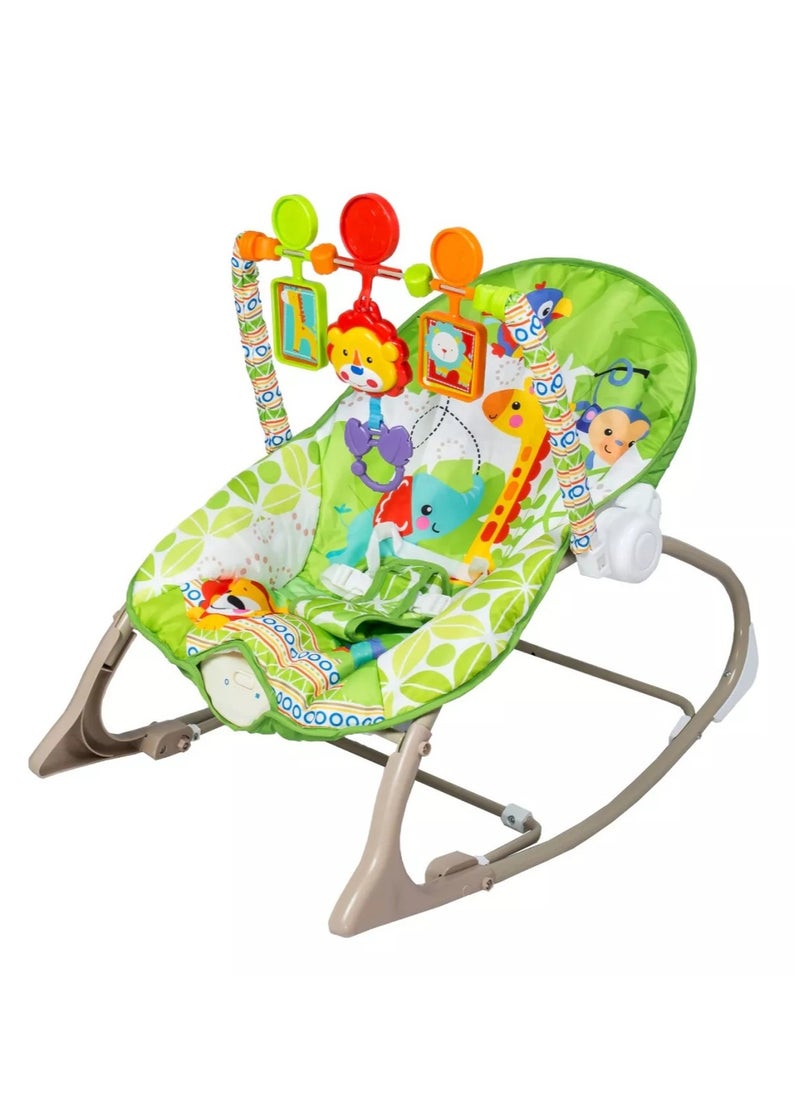Multifunctional Baby Rocking Chair from Infant to Early with Soothing Vibrations, Fun Toys and Music Sounds
