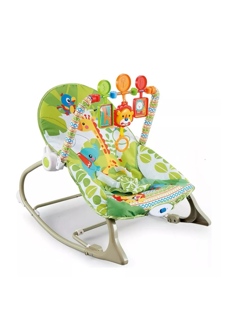 Multifunctional Baby Rocking Chair from Infant to Early with Soothing Vibrations, Fun Toys and Music Sounds