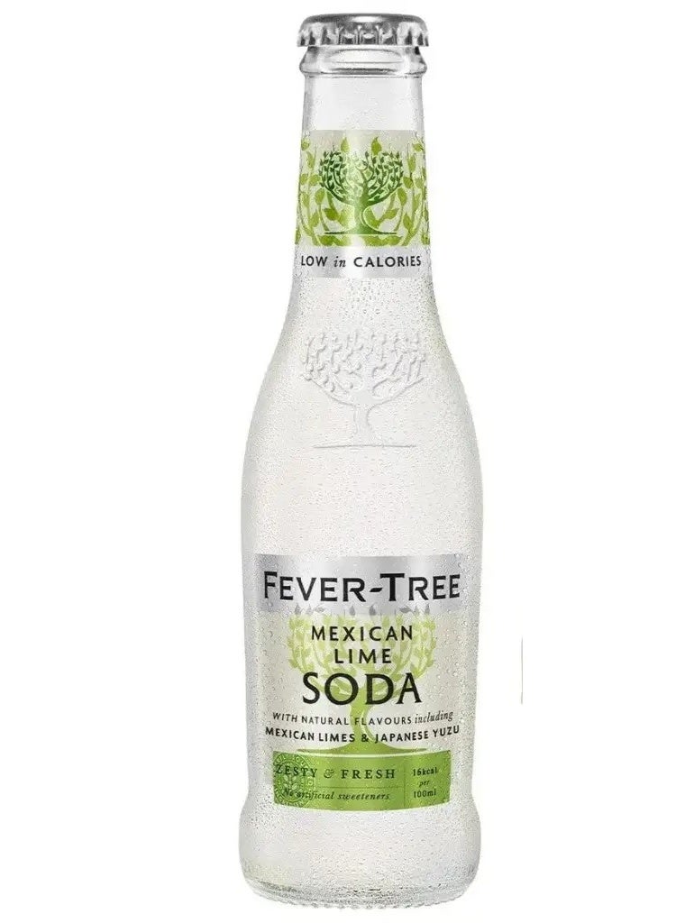 FEVER TREE Fever‑Tree Mexican Lime Soda (Lime & Yuzu) – 24 × 200ml Glass Bottles | Premium Mixer & Citrus Refreshment - Image 1