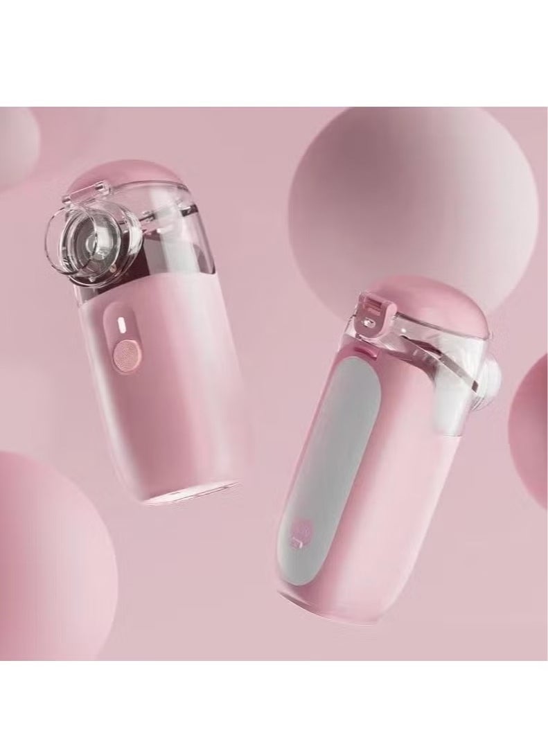 LESHP Portable Nebulizer Machine for Adults Kids Handheld Ultrasonic Mesh Nebulizer Effective Atomization Personal Steam Inhaler Suitable for Family Travel Use Pink  - Image 2