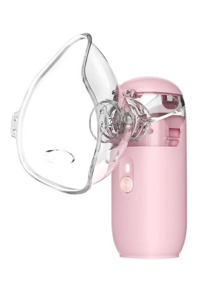LESHP Portable Nebulizer Machine for Adults Kids Handheld Ultrasonic Mesh Nebulizer Effective Atomization Personal Steam Inhaler Suitable for Family Travel Use Pink  - Image 1