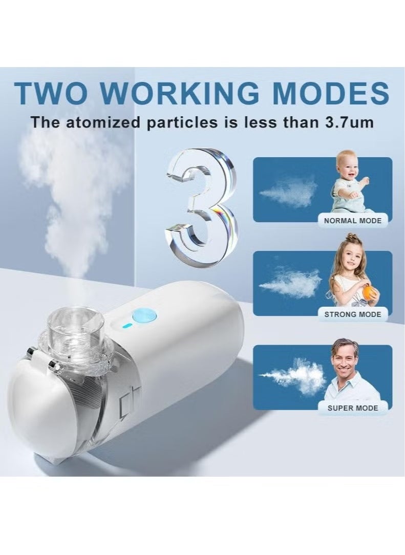 LESHP Portable Nebulizer Machine for Adults Kids Handheld Ultrasonic Mesh Nebulizer Effective Atomization Personal Steam Inhaler Suitable for Family Travel Use Pink  - Image 5