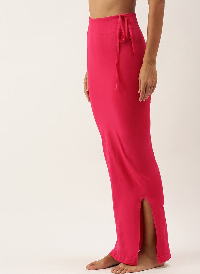 Red Rose RedRose Pink Saree Shapewear with Side Slit and Elasticated Waistband - Image 2