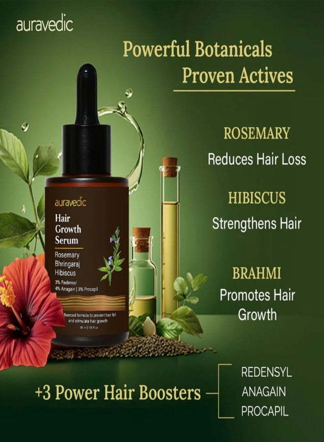 Auravedic Advance Hair Growth Serum For Scalp with 3% Redensyl, 2% Anagain, 3% Procapil, Caffeine, Biotin, Bhringaraj, Rosemary Oil For Hair Serum For Hair Fall Control 30ML - Image 3