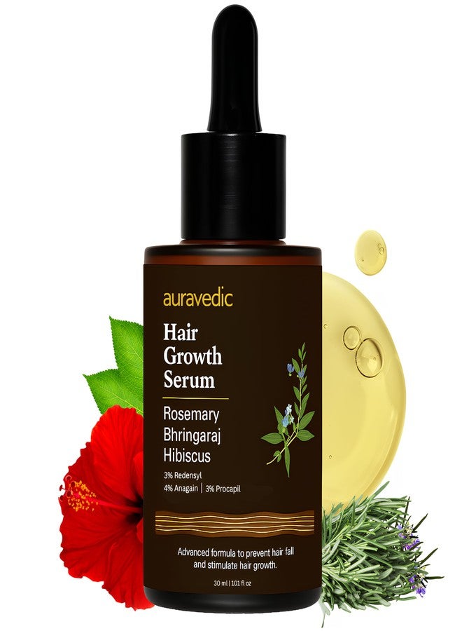 Auravedic Advance Hair Growth Serum For Scalp with 3% Redensyl, 2% Anagain, 3% Procapil, Caffeine, Biotin, Bhringaraj, Rosemary Oil For Hair Serum For Hair Fall Control 30ML - Image 1