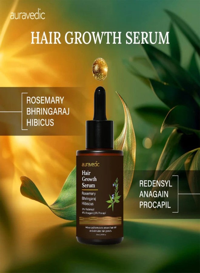 Auravedic Advance Hair Growth Serum For Scalp with 3% Redensyl, 2% Anagain, 3% Procapil, Caffeine, Biotin, Bhringaraj, Rosemary Oil For Hair Serum For Hair Fall Control 30ML - Image 2