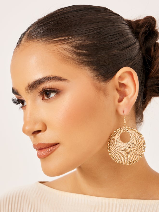 Styli Styli Textured Round Earrings  - Image 2