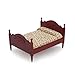 Cutemini Miniature Furniture Dollhouse Wooden Fabric Bed with Mattress Pillow 1 12 Scale Furniture Dollhouse Decoration Accessories Red - Image 2