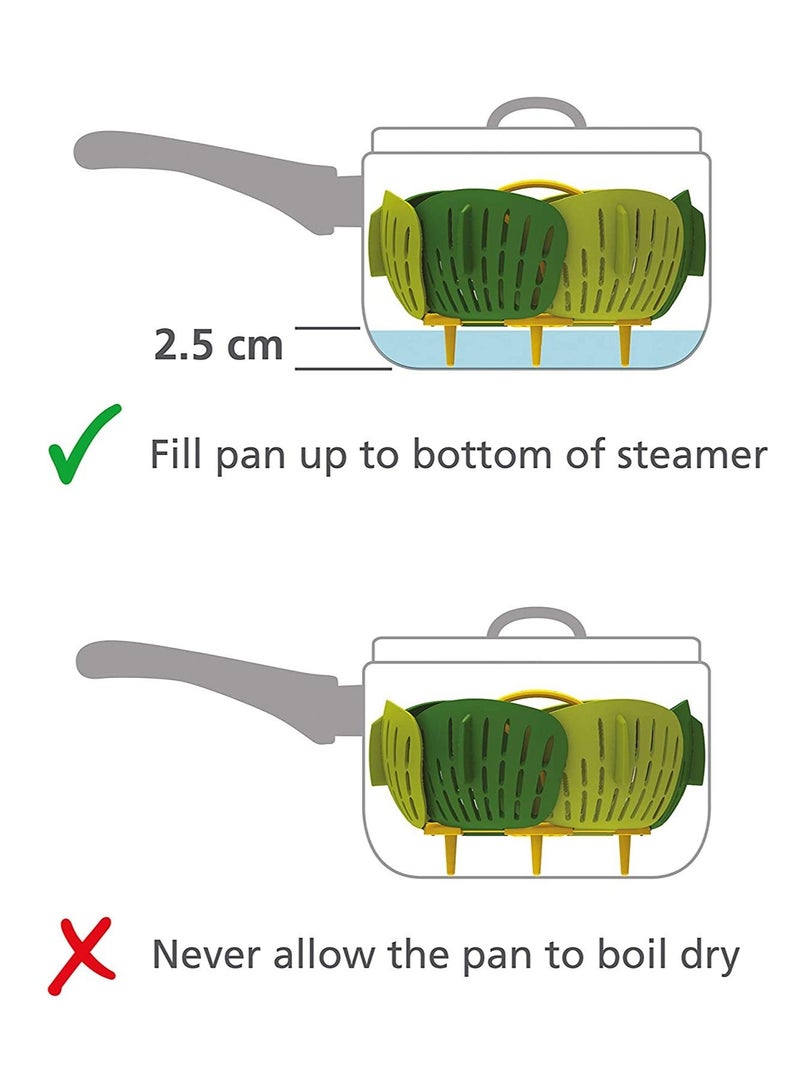 Steamer Basket Folding Non-Scratch BPA-Free Plastic and Silicone