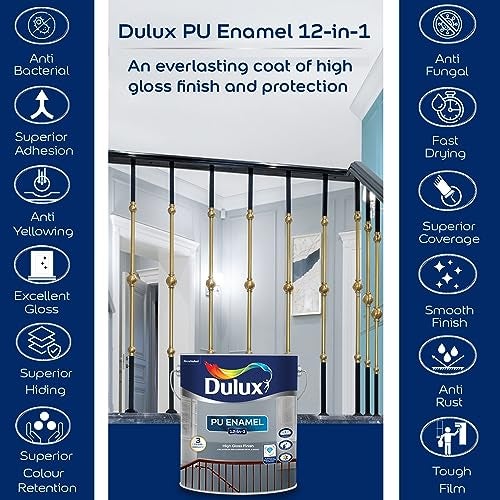 Dulux PU Enamel Dark Brown 500 ml High Gloss Finish Paint for Interior Exterior Metal & Wood Surfaces with Fast Drying Anti-Rust & Complete Coverage - Image 2
