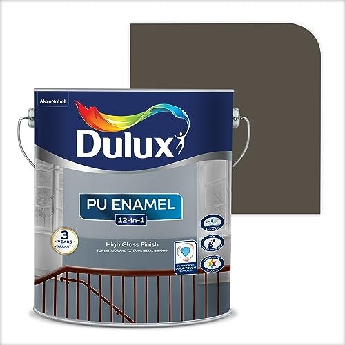 Dulux PU Enamel Dark Brown 500 ml High Gloss Finish Paint for Interior Exterior Metal & Wood Surfaces with Fast Drying Anti-Rust & Complete Coverage - Image 1