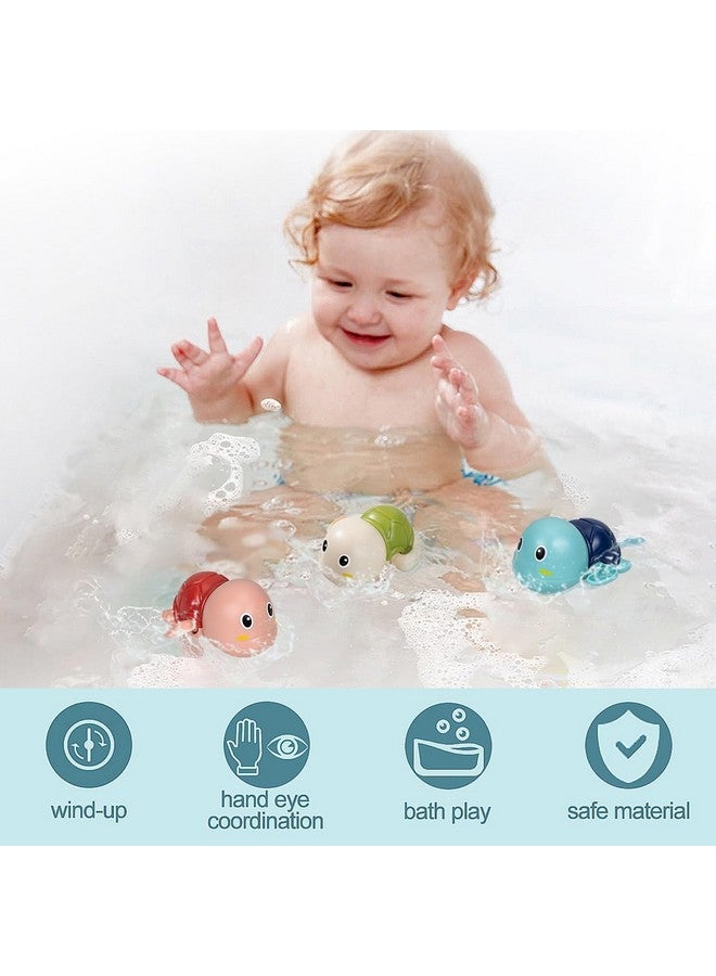 PLUSPOINT Bath Toys, 2 Pack Cute Swimming Turtle Bath Toys for Toddlers 1-3, Floating Wind Up Toys for 1 Year Old Boy Girl, New Born Baby Bathtub Water Toys, Preschool Toddler Pool Toys (2 Turtle) - Image 4