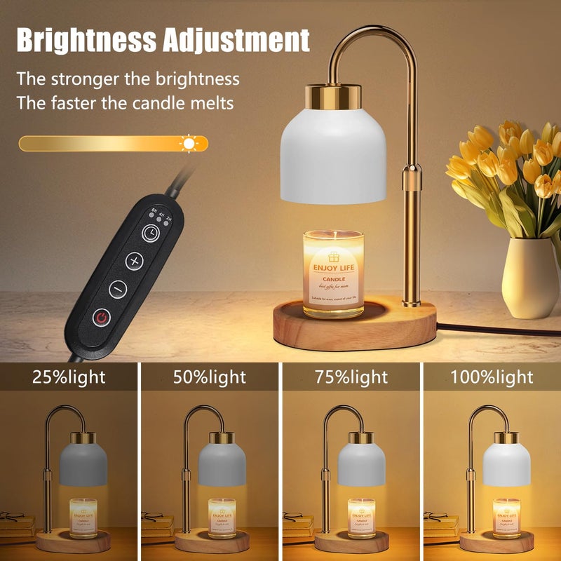 seenlast Candle Warmer Lamp with Dimmer Adjustable Height, 2/4/8H Timer,Vintage Home Decor for Scented Jar - Image 2