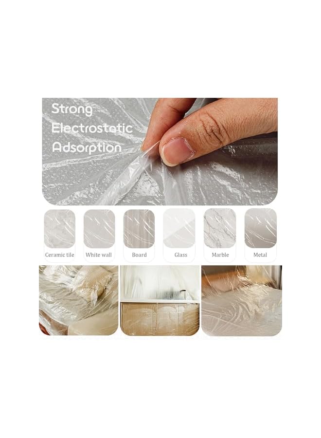 PROMASS 2 Roll Tape and Drape, Pre-Taped Masking Film Painters Plastic Sheeting Roll,Waterproof Dust-Proof Protective Masking Film,Prevent Dust Paint Cover for Car,Furniture,Carpet,Floor,Bed (1.8 * 20M)  - Image 5