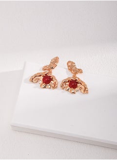 Retro design, 925 sterling silver stud earrings, dead leaf butterfly earrings