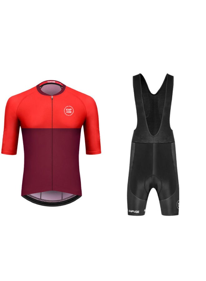Mid-sleeve Riding Clothing Strap Pants Summer Suit Road Bike Bike Bike Breathable Men's Top
