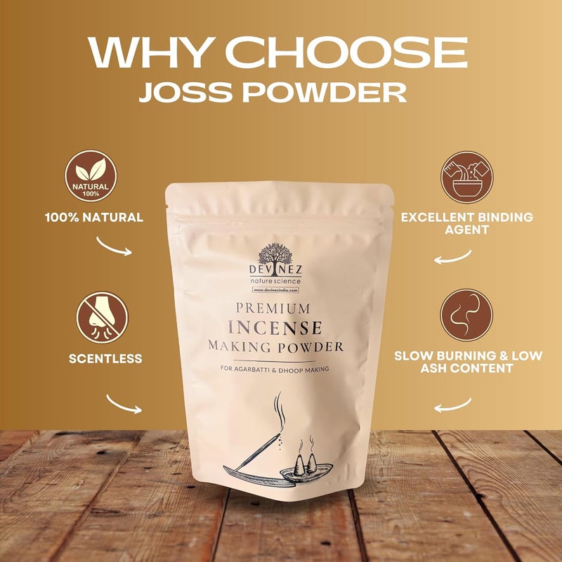 Devinez Natural Joss Powder (200gms or 7.05 O.z), Litsea glutinosa A-Grade - for Agarbatti Making, DIY Incense, Doop, Cone, Sambrani - Image 4