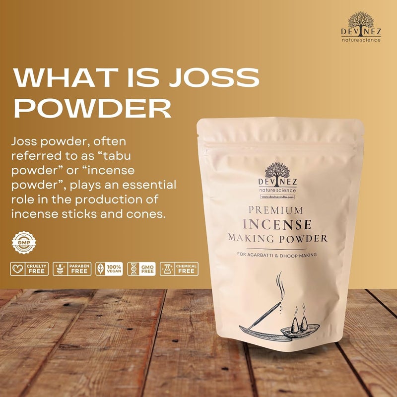 Devinez Natural Joss Powder (200gms or 7.05 O.z), Litsea glutinosa A-Grade - for Agarbatti Making, DIY Incense, Doop, Cone, Sambrani - Image 2