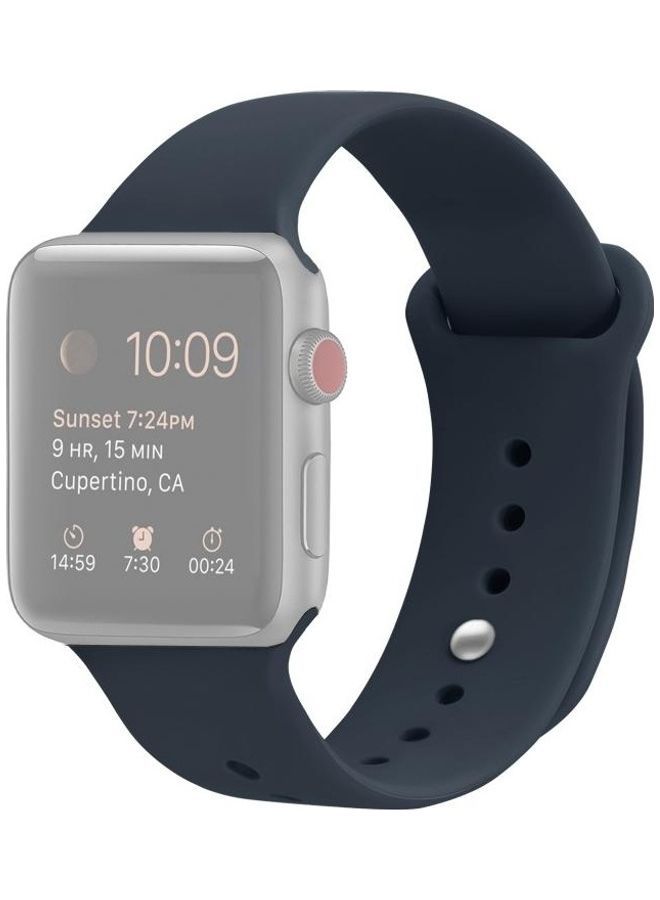 NIBEMINENT Replacement Strap For Apple Watch Series 6/SE/5/4 40mm And 3/2/1 38mm Midnight Blue - Image 1