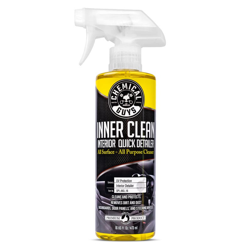 Chemical Guys InnerClean Interior Detailer with Pineapple Scent, Cleaner and Protectant for Dashboards, Doors, Seats and Surfaces, Non Greasy Interior Car Cleaner for Trucks, SUVs, RVs & Home, 16 oz - Image 1