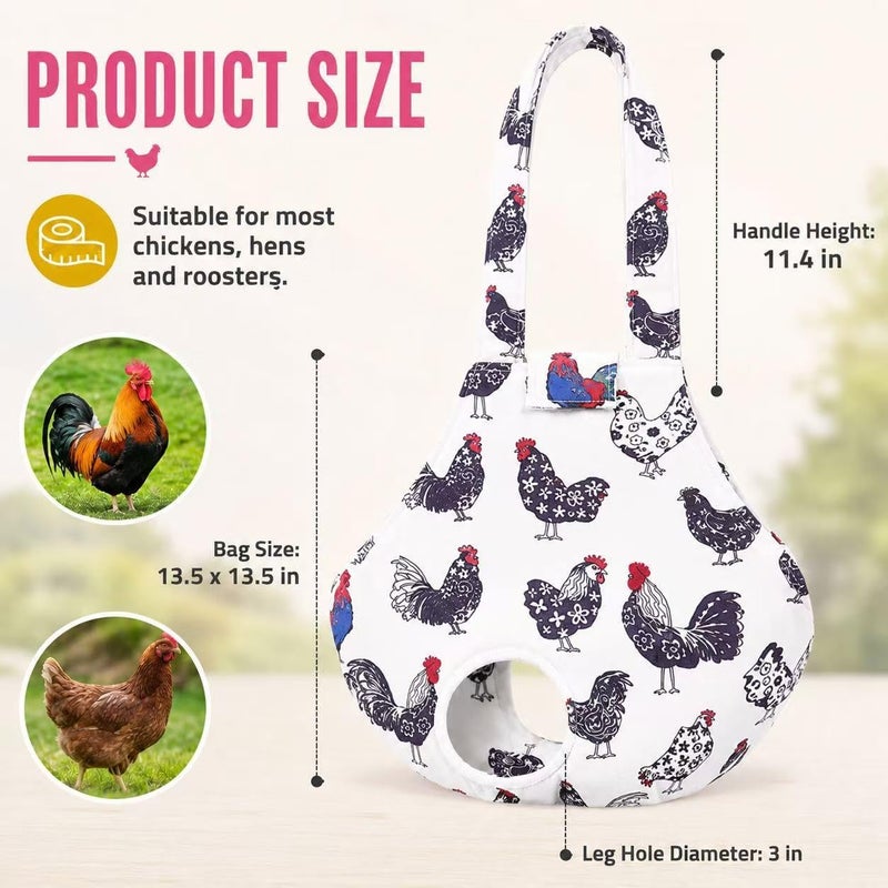 DZXZY Chicken Holder Bag Hen Sling Carry Bag Chicken Carrier with Handle Chicken Supplies Chicken Medic Bag Catching Hand Bag (White) - Image 2