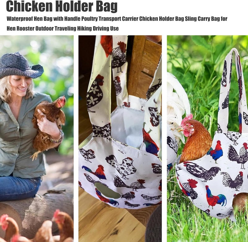 DZXZY Chicken Holder Bag Hen Sling Carry Bag Chicken Carrier with Handle Chicken Supplies Chicken Medic Bag Catching Hand Bag (White) - Image 4