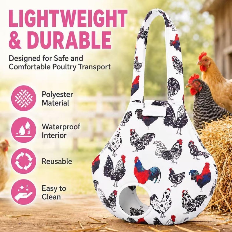 DZXZY Chicken Holder Bag Hen Sling Carry Bag Chicken Carrier with Handle Chicken Supplies Chicken Medic Bag Catching Hand Bag (White) - Image 5