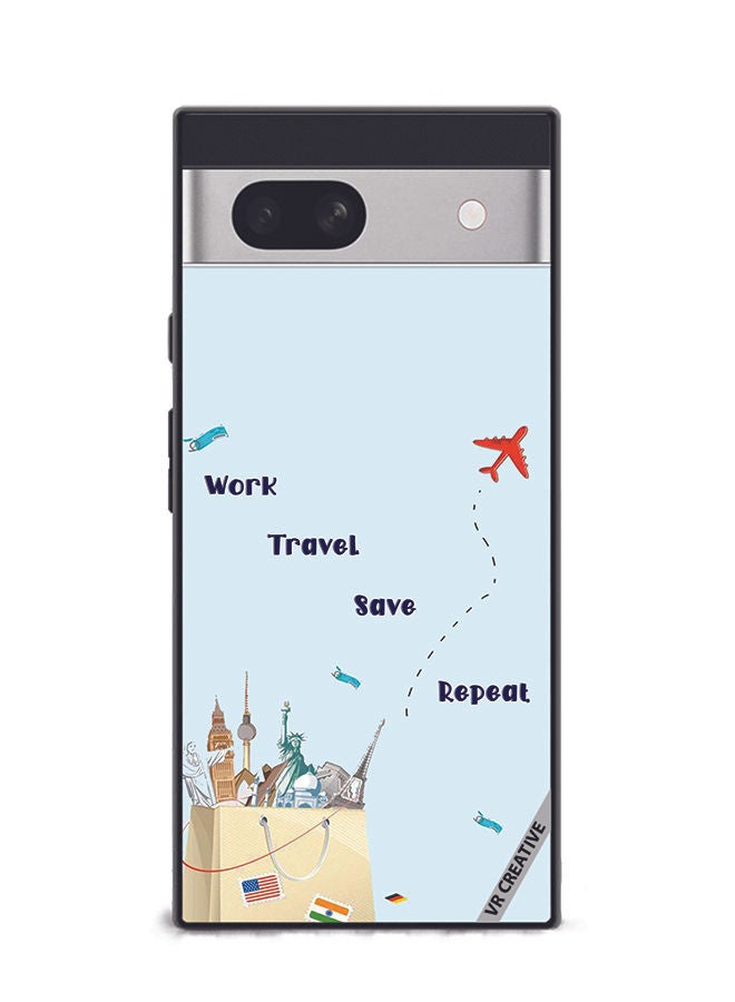 VR CREATIVE Protective Case Cover For Google Pixel 7a Travel quotes Design Multicolour - Image 1