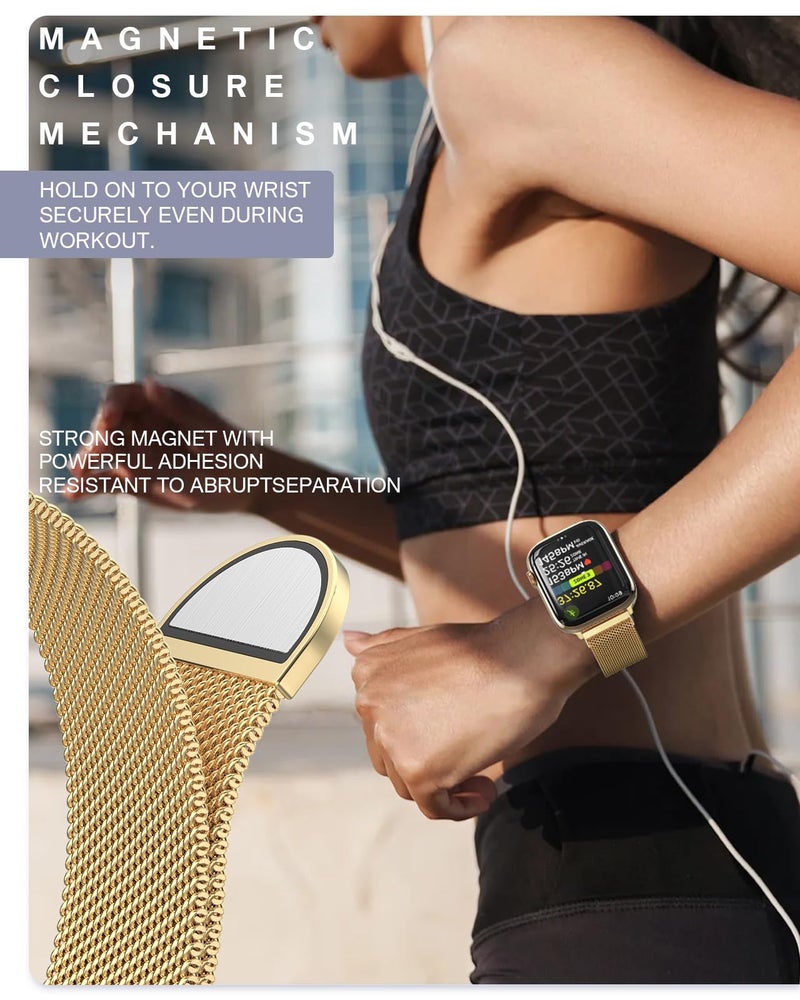 BRG Original Stainless Steel Milanese Loop Compatible with Apple Watch Band 38mm 40mm 41mm 42mm 44mm 45mm 46mm 49mm, Magnetic Clasp Band for iWatch Series 11 10 9 8 7 6 5 4, SE 3 2 1 Ultra3 2, Women & Men - Image 3