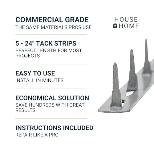 House2Home 24" Upholstery Metal Tack Strips, Fabric Reupholstery Supplies for Furniture, Couch, Chair, and Sofa, Includes Instructions, 5-Pack - Image 2
